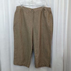 J Jill Pants Womens Genuine Fit Below Waist Linen Blend Crop Size 18P